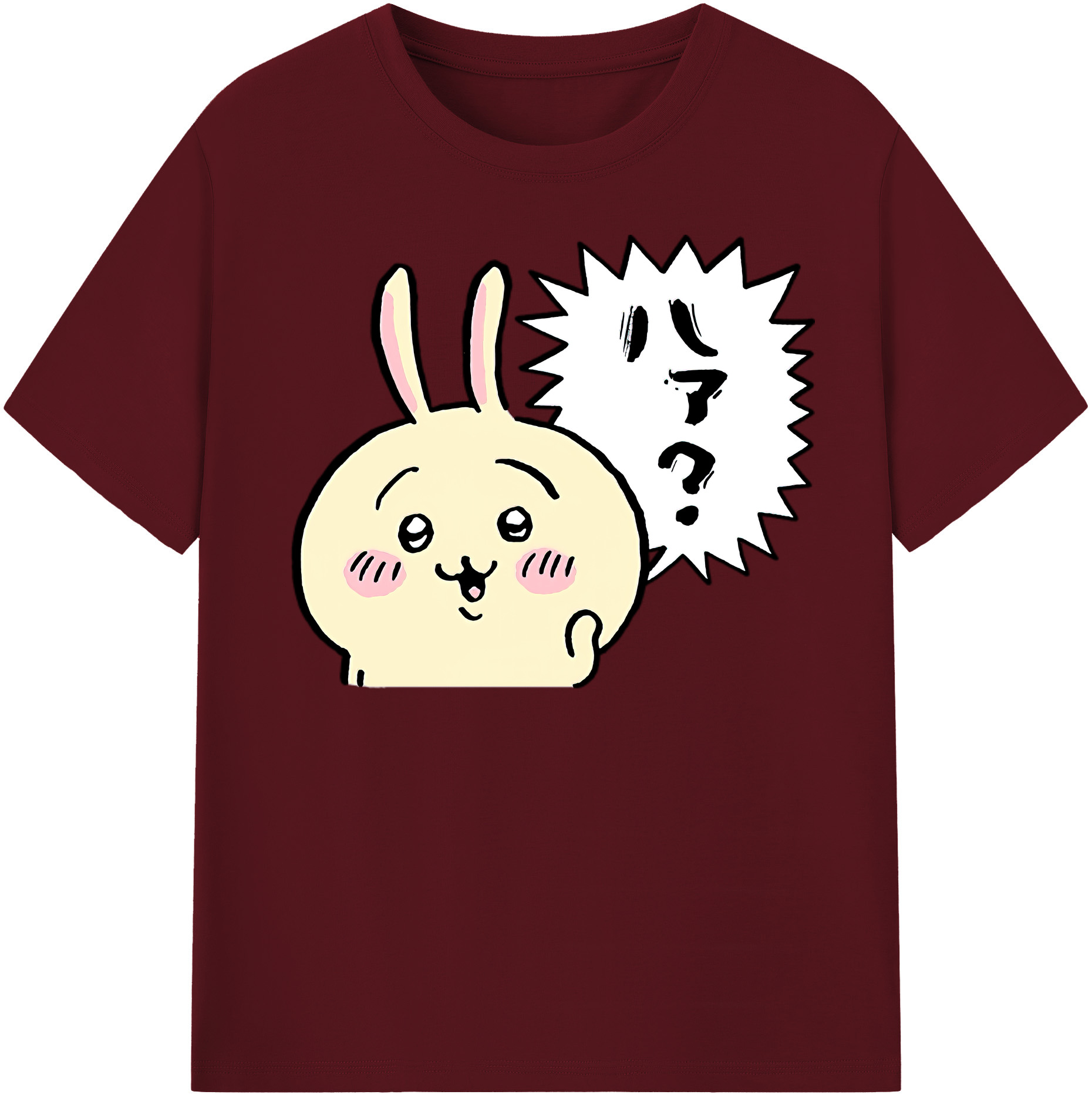 （画像用） ちいかわ うさぎ Chii-kawa usagi 綿100％半袖Tシャツ（フロントプリント）